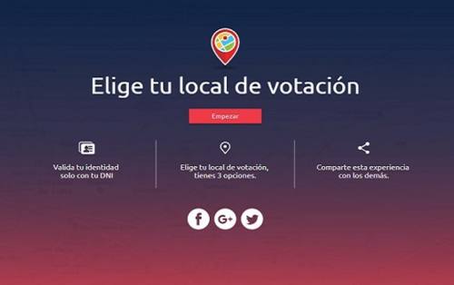 ONPE habilitó aplicativo para elegir local de votación