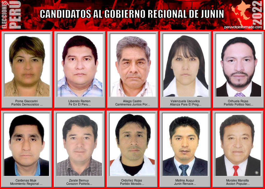 Candidatos a la region JUNIN