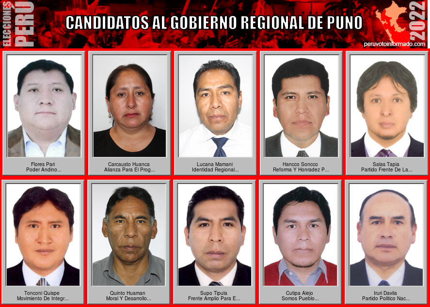 Candidatos a la region PUNO